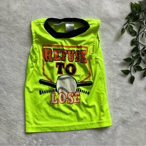 Kidgets Refuse to Lose Baseball Tank Top 12M Neon Summer Sleeveless